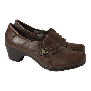 Earth Origins Roxanne Brown Leather Clogs Size 8.5M